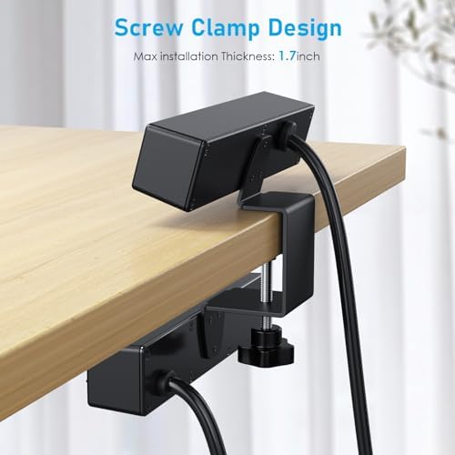 Ultimate Under-Desk Power Management Hub: Dual Layer Desk Clamp Surge Protector with 10 AC Outlets & 3 Fast USB Ports (20 W USB-C), 6 Ft Extension Cord for Efficient Office & Home Charging – ETL Listed for Enhanced Safety and Reliability