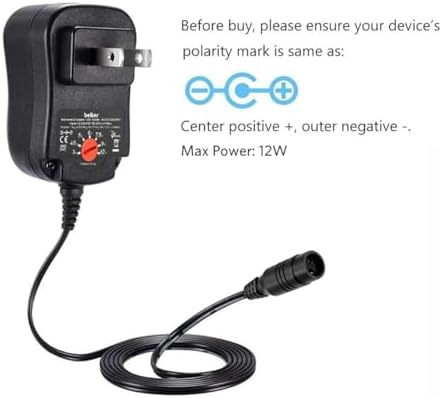 Belker 12 W Universal AC/DC Adapter – Multi-Voltage Power Supply for Home Electronics, MP3 Players, Routers & CCTV Systems, 1000 m A Output for Enhanced Device Safety, Compact & Portable Charger for Everyday Use