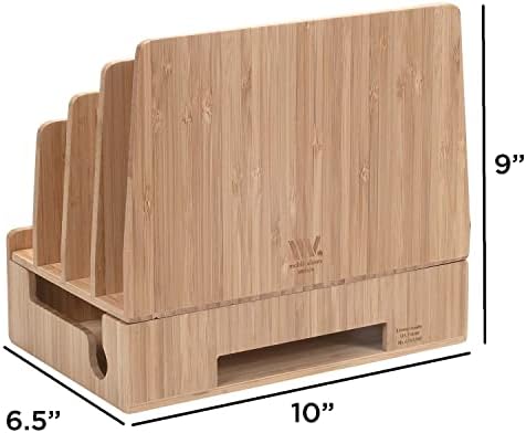 Eco-Friendly Bamboo Multi-Device Charging Station with 6-USB Hub – Universal Organizer for Smartphones, Tablets, and Laptops – Fast Charging Power Supply for a Clutter-Free Workspace