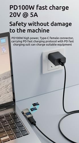 High-Efficiency 100 W PD Charger Tip for HP Laptops (4.5 x 3.0 mm) with 1.5 M USB-C Cable – Ultimate Rapid Charging Solution with Advanced Safety Features and Broad Compatibility for Seamless Device Power Management