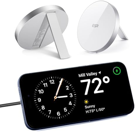 ESR Mag Safe 15 W Wireless Charger – Dual USB-C Charging Pad for i Phone 16 Pro Max, 16 Pro, 16, 16 Plus, 15, 14, 13, 12, and Galaxy S25 – Sleek Desert Titanium Finish – Effortless Magnetic Alignment for Air Pods Pro/3/4 – High-Speed Charging & Enhanced Device Compatibility