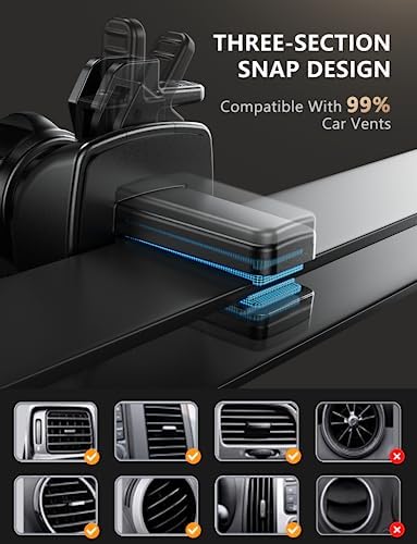 Effortless On-the-Go Power: JOYMASS 15 W Fast Wireless Car Charger with Auto Clamping Mount – Perfect for i Phone 15 through 12 Mini, Samsung Galaxy S23 Ultra, and Note 20 – Secure Vent Holder for Ultimate Convenience and Hands-Free Navigation