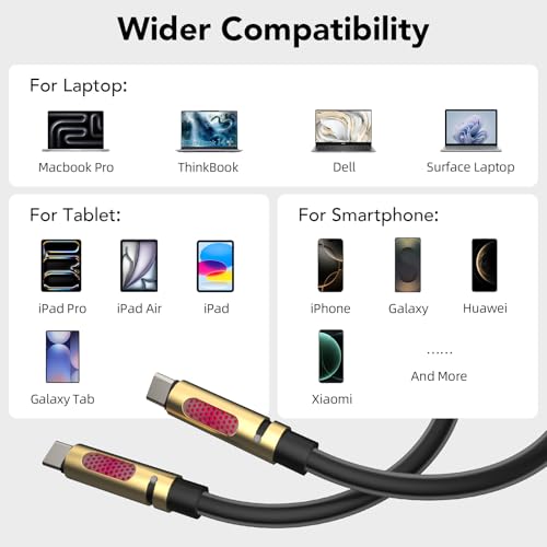 Revolutionize Your Charging Routine with the 240 W USB-C to USB-C Cable – Unmatched 480 Mbps Data Transfer, Universal Compatibility for i Phone 16/15 Pro Max, Galaxy S25/S24, & More – 6 FT of Enhanced Flexibility for Fast Charging & Reliable Performance