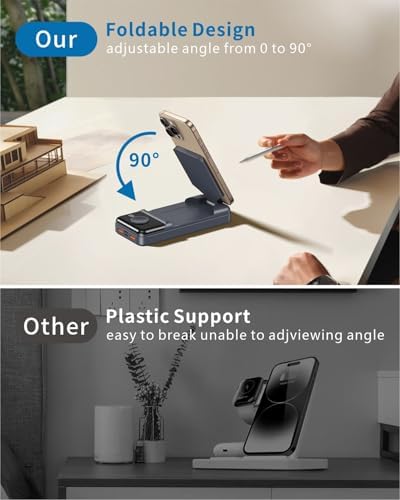 Ultimate 23800 m Ah Wireless Charging Stand for i Phone 16/15/14/13/12/11 Pro Max & 8 Plus – Fast 22.5 W Power Bank with LCD Display, Portable & Foldable Design for Maximum Convenience and Efficiency