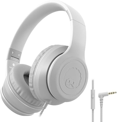 Rockpapa L22 Purple Over-Ear Headphones for Kids & Women – Lightweight, Foldable, and Durable Wired Design with Built-In Microphone for Clear Hands-Free Communication, Perfect for School, Travel, and Daily Use – High-Quality Stereo Sound and Tangle-Free Cord for Seamless Audio Enjoyment