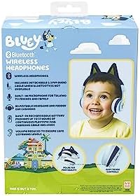 Bluey Kids Bluetooth Headphones – Safe Wireless Earphones with Volume Limiting Technology, Foldable for Easy Portability, and Integrated Microphone for Calls and Learning – Versatile Compatibility for Home, School, and Travel Use