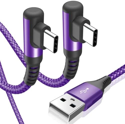 sweguard 10 FT Right Angle USB Type C Charger Cable – Durable Nylon Braided 2-Pack for i Phone 15/16 Pro Max & Samsung Galaxy Models – Enhanced Fast Charging & Tangle-Resistant Design for Ultimate Convenience and Performance