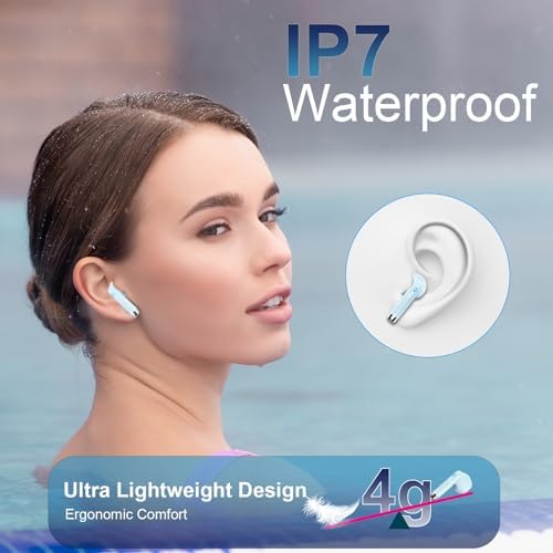 Ultimate Freedom: 2024 Bluetooth V5.4 Noise Cancelling Wireless Earbuds with IP7 Waterproofing, 40-Hour Battery Life, Dual LED Display, and Enhanced Call Clarity for Android/i OS – Chic Green Design for Active Lifestyle