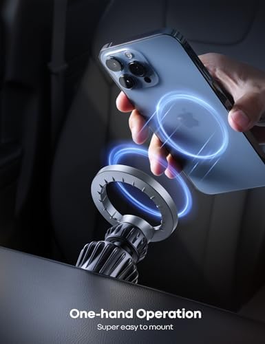 Lamicall Mag Safe Car Phone Mount – Ultra-Stable Magnetic Air Vent Holder with 20 Super Magnets for i Phone 16, 15, 14, 13 Pro Plus Max – Secure Hands-Free Navigation & Optimal Viewing Angles – Effortless Installation for Safe Driving