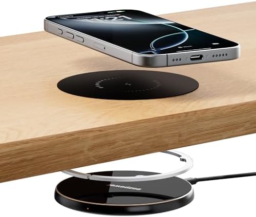 Sleek Invisible Wireless Charger for Under-Desk or Nightstand Use – Fast Dual-Function Charging Pad Compatible with i Phone 16 Series, Samsung & Android Devices – Minimalist Design for Clutter-Free Spaces and Enhanced Power Efficiency