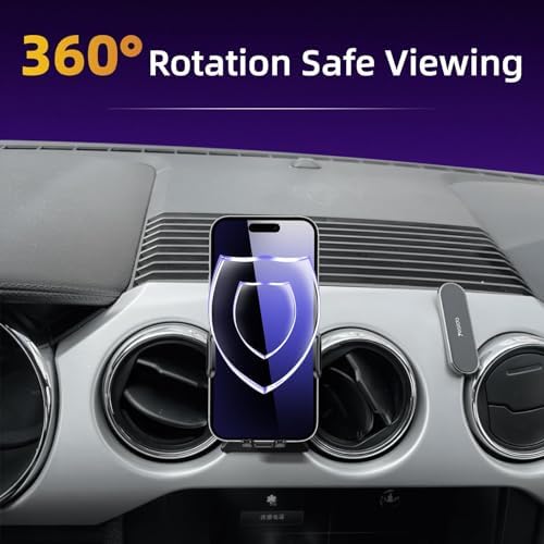 Upgrade Your Driving Experience with the Ultimate Ford Mustang Phone Holder (2016-2023) – 360-Degree Adjustable Cradle for 4-7 Inch Smartphones, Quick-Release Mechanism for Effortless Access, Durable Auto Accessory for Seamless Navigation and Safe Connectivity
