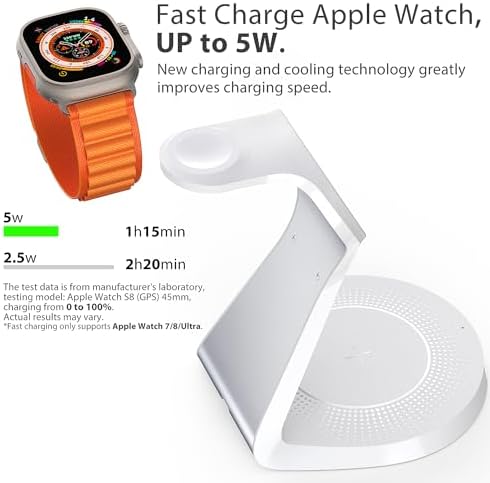 Ultimate 3-in-1 Mag Safe Charging Station for Apple Devices – Fast Wireless Charger for i Phone 16/15/14/13/12, Air Pods & Apple Watch with USB-C Compatibility – Sleek, Space-Saving Design for Home and Office Use