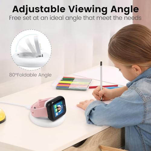 Portable Foldable Magnetic Charger for Sync UP Kids Watch 2 – Rapid Charging Stand with 3.3 Feet Cord – Sleek Black Design Perfect for Travel – Essential Accessory for Active Families – Effortless Power Solution for Smartwatch Users – Exclusively Compatible with Sync UP Kids Watch 2, Not Suitable for Sync UP Watch 1 – Lightweight & Durable for Everyday Use – Keeps Your Child’s Smartwatch Charged and Ready for Action