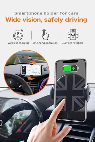Upgrade Your Mini Cooper with the Persevere Car Phone Holder: Wireless Auto-Open/Close Charging for Circular Displays, Perfect Fit for 4-6.9” Smartphones, Enhanced Compatibility with F65, F66, J01, J05, F01 Models, Effortless Access and Fast Charging for Safe Navigation