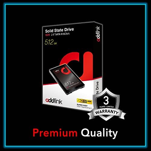 Elevate Your Gaming and Productivity with Addlink S20 512 GB SATA III Internal SSD – Experience Blazing Fast 500 MB/s Read Speed for PS4, Laptops, and PCs, Effortlessly Enhance Performance and Expand Storage Capacity Today!