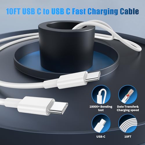 30 W USB-C Fast Charging Duo for i Phone 16/15 Pro Max & Galaxy S24 – Enhanced Dual-Pack with 6 FT & 10 FT Cables for Rapid Power Delivery at Home, Office, or On-the-Go