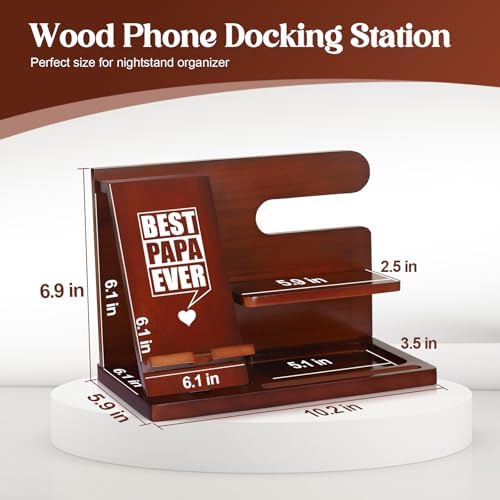 Gifts for Men Him Husband, Stocking Stuffers for Man Him, Christmas Mens Gift, Wood Phone Docking Station, Groomsmen Gift, Anniversary Fathers Day Birthday Gifts for Man Husband Boyfriend – Enhanced Compatibility and Speed