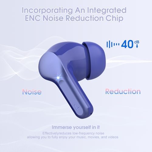 Elevate Your Audio Experience with Bluetooth 5.3 Wireless Earbuds – Hi-Fi Stereo Sound, 40-Hour Battery Life & Advanced Noise Cancelling for Ultimate Focus – IP7 Waterproof Design Perfect for Sports and Everyday Use – Seamless Compatibility with i OS & Android Devices