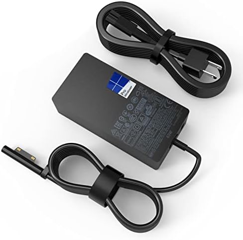 High-Performance 65 W Surface Pro Charger for Microsoft Devices – Universal Compatibility for Surface Pro 9, 8, 7+, 7, 6, 5, 4, 3, X, Surface Laptop 6-1, Surface Go 3-1, and Surface Book 3-1 – Dual Charging Capability with USB Port – Enhanced Safety Features and Durable Design for Reliable Power Supply – Ideal for Professionals and Students on the Go