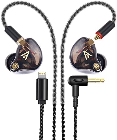 Elevate Your Audio Experience with Vibes 201 ML Wired Earbuds – Premium Noise-Isolating In-Ear Headphones Featuring Enhanced Bass, Integrated Microphone, and Versatile Lightning to 3.5 mm Adapter – Includes Customizable Ear Tips, Tangle-Free Braided Cable, and Durable Portable Case for Ultimate Convenience and Longevity