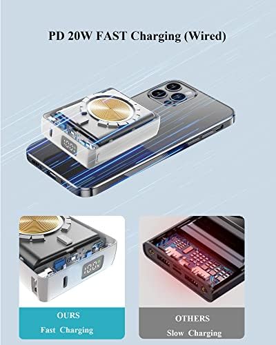 Ultimate Mag-Safe Wireless Power Bank – 20000 m Ah Fast Charging Battery Pack for i Phone 16/15/14/13/12 Series – Sleek Portable Charger with 20 W Output – Versatile Backup Power Solution for On-the-Go Charging – Enhanced Compatibility & Stylish Design