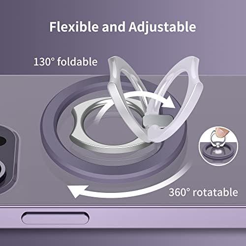 PROfezzion Ultra-Slim Magnetic Ring Holder for Mag Safe – Lightweight Zinc Alloy Phone Grip for i Phone 16/15/14/13/12 Pro Max Plus with Mag Safe Case – Effortless Attach and Detach, 360° Rotation & 130° Angle Flexibility – Ideal for On-the-Go Use and Mag Safe Car Mount Compatibility – No Residue, Strong 3.2 lb Grip