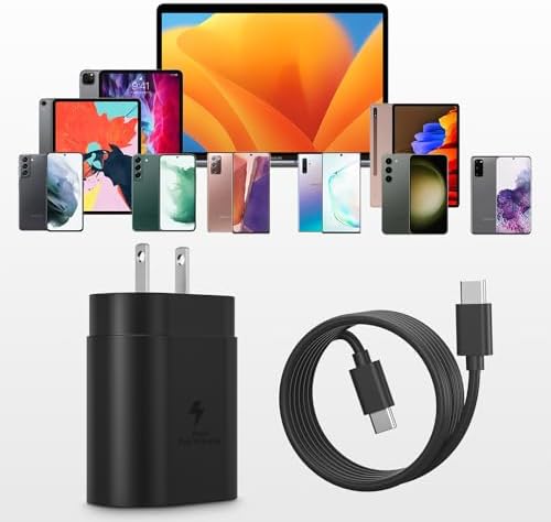 25 W Dual USB-C Fast Charging Kit with 5 ft Cables – Premium Compact Power Adapter for i Phone & Samsung Galaxy – Reliable Rapid Charger for Enhanced Performance and Durability