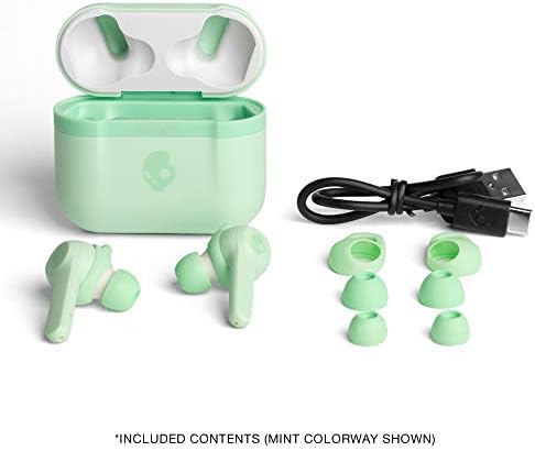 Skullcandy Indy Evo Mint Wireless Earbuds – 30-Hour Battery Life, Sweat-Resistant Design, Compatible with i Phone and Android, Exceptional Sound Quality with Built-In Microphone for Hands-Free Calls, Ultimate Comfort for Active Lifestyles, Bluetooth Connectivity for Quick Pairing and Seamless Streaming