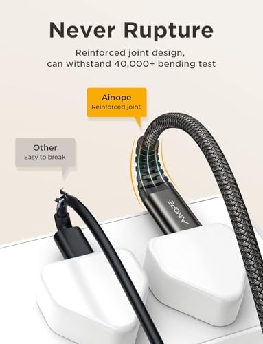 Maximize Your Connectivity with AINOPE 10 FT USB C Extension Cable – 20 Gbps Data Transfer & 240 W Charging Power, Ideal for i Phone 16 Pro Max, PSVR2, Mac Book Air M2 Pro, and More – Stylish Blue Design for Enhanced Flexibility and Performance