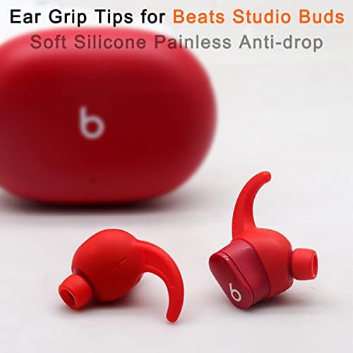 Upgrade Your Beats Studio Buds with Premium Silicone Ear Tips – Anti-Slip Comfort Grip Replacement Ear Hooks, 2 Pairs in Sleek Black for Enhanced Fit and Sound Quality