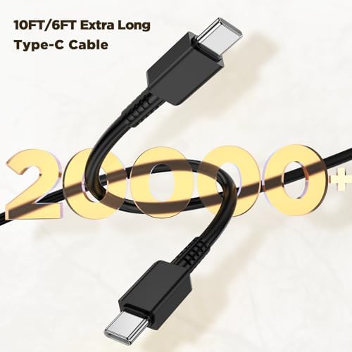 45 W Super Fast Charger Pack for Samsung Galaxy: Dual USB-C Wall Adapters with 6/10 FT Cables for Enhanced Power Delivery and Compatibility – Ideal for S23 Ultra, S22, and Note 10 Plus Devices – Rapid Charging Solutions for Busy Lifestyles