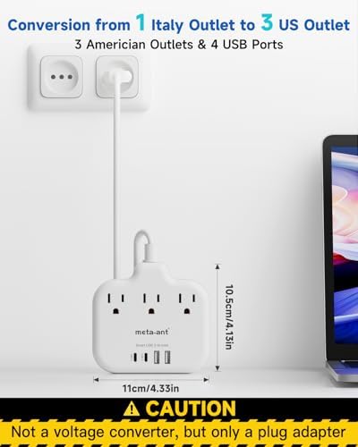 Ultimate Universal Travel Plug Adapter with PD30 W Fast Charging Hub – 3 Multi-Port Connectivity for International Travel, Featuring Dual USB-C & USB-A Outputs, 3 ft Extension Cord for Effortless Power in EU, US, UK, France & Spain – Perfect Solution for Global Adventurers Seeking Reliable Charging Options