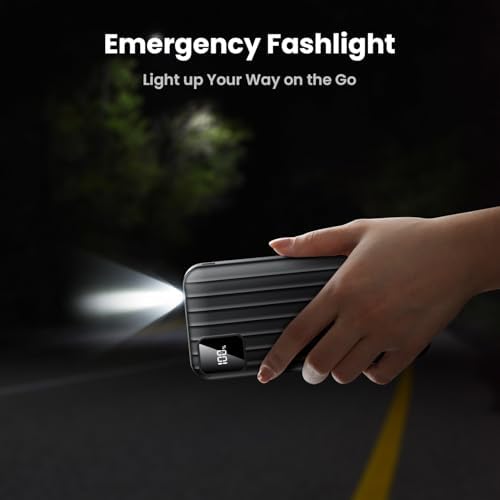 Massive 50000 m Ah Portable Power Bank with Dual Built-in Cables – 22.5 W Fast Charging for i Phone 16/15/14/13 Pro & Samsung Galaxy – Multi-Device Charging for Camping, Hiking & Outdoor Adventures – LED Display & Comprehensive Safety Features Included