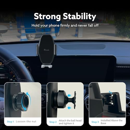 Phone Holder for Mercedes Benz A-Class 2019-2024 & GLB 2020-2025 & GLA 2021-2025 & CLA 2020-2025 & EQB 2022-2024 10.25-inch Screen Vehicle-Specific Phone Mount 360° Rotation Holder for Phones – Enhanced Compatibility and Speed