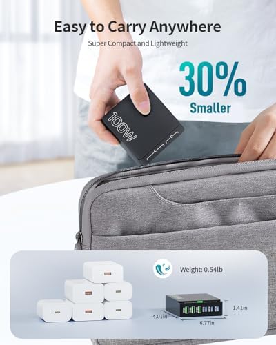 Revolutionize Your Charging Routine with the 100 W Ga N 6-Port USB C & A Power Station – Ultimate Fast Charging Hub for i Phone, i Pad, Samsung, and Android Devices – Compact Cube Design with Smart Power Management for Efficient Multi-Device Charging Solutions