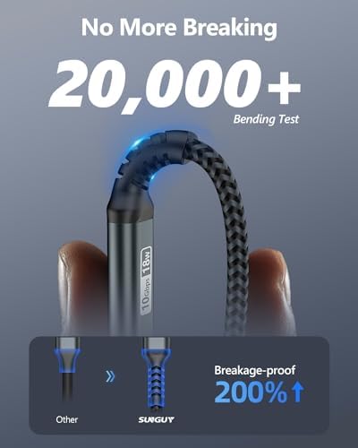 SUNGUY USB C Android Auto Cable 1FT[5Pack], 10Gbps USB C 3.1 Gen2 USB A to USB C Data Transfer Cable, 3A Fast Charging USB Type C Cord for iPhone 16 15 Pro/Pro Max/Plus, Samsung Galaxy S24, Pixel – Enhanced Compatibility and Speed