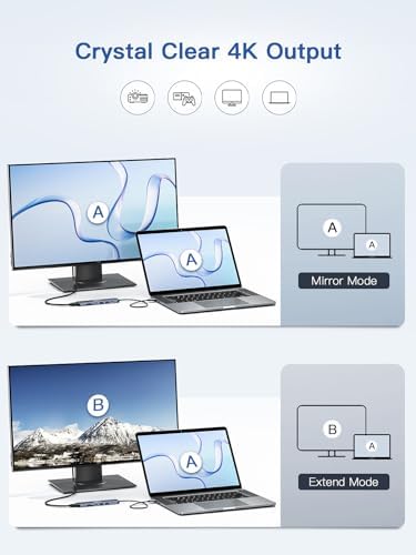 Transform Your Workspace with the dockteck 7-in-1 USB C Hub: Ultimate 4 K HDMI Adapter, Fast Ethernet, and 100 W Power Delivery for Mac Book, i Pad Pro, and XPS – High-Speed Connectivity and Dual SD/TF Card Slots for Enhanced Productivity and Seamless Data Transfer