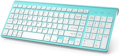 Sleek JOYACCESS J Wireless Keyboard – Ultra-Compact 2.4 G Slim Design with Numeric Keypad for Effortless Typing on Laptops, Mac Book Air, and PCs – Elegant Silver & White Finish for Modern Workspaces – Perfect for Professionals and Students Seeking Enhanced Productivity