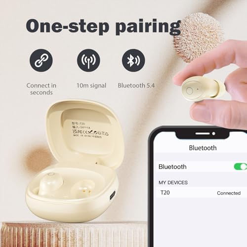 Compact Purple Wireless Earbuds for Small Ears – Discreet Bluetooth Headphones Tailored for Women and Kids – Ergonomic Design for Comfort While Sleeping – Extended Battery Life with Exceptional Sound Quality – Perfect for Travel and Everyday Use