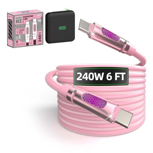 Revolutionize Your Charging Routine with the 240 W USB-C to USB-C Cable – Unmatched 480 Mbps Data Transfer, Universal Compatibility for i Phone 16/15 Pro Max, Galaxy S25/S24, & More – 6 FT of Enhanced Flexibility for Fast Charging & Reliable Performance