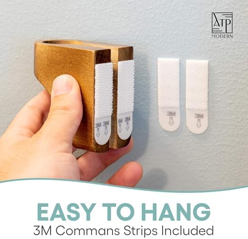 Elevate Your Charging Game: Premium Acacia Wood Wall Mount for Apple Watch Series 9 – Stylish Wooden Dock with 3 M Command Strips for Effortless Installation and Fast Charging Compatibility for All i Watch Models – Space-Saving Design for Modern Living