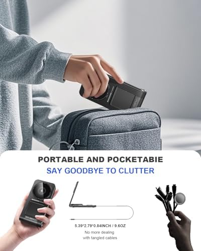 Ultimate 3-in-1 Magnetic Wireless Charging Station with Retractable Cable – Fast 15 W Charger for i Phone 16, 15, 14, 13, 12, Apple Watch & Air Pods – Portable Foldable Design with 20 W Adapter for Home, Office & Travel – Enhanced Safety Features & Cable Management Solutions