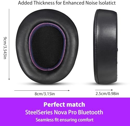 Upgrade Your Audio Experience with Premium Sheepskin Replacement Earpads for Steel Series Arctis Nova Pro (Wired) – Unmatched Comfort and Superior Sound Isolation for Gamers and Audiophiles – Effortless Installation with Enhanced Longevity