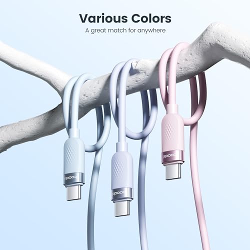 High-Speed 60 W USB C Cable Set [2-Pack, 10 ft] – Versatile Fast Charging Silicone Cord for i Phone 16, Samsung Galaxy S24, Mac Book Air, and More – Durable Design for Maximum Compatibility and Extended Reach (Black & White)
