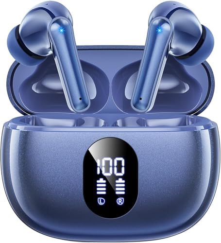 Experience Unmatched Audio Freedom with 2025 Advanced Bluetooth Wireless Earbuds – Big Bass Sound, 48-Hour Playtime, IPX7 Waterproof for Active Lifestyles, AI-Enhanced Hands-Free Calling for Seamless Connectivity with i Phone & Android – Ultimate Comfort, Durability, and Immersive Sound Quality