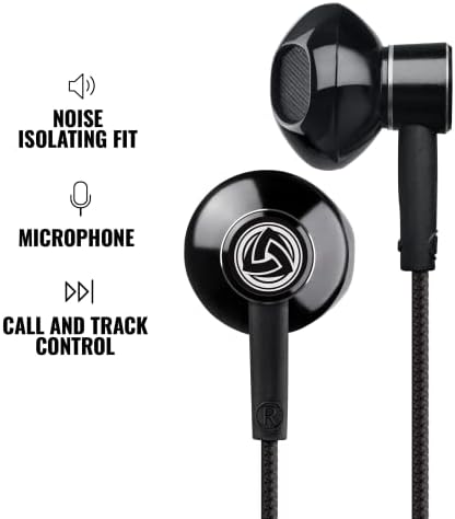 LUDOS SPECTA Wired Earbuds: Premium Noise-Isolating In-Ear Headphones with Microphone for Clear Calls, Ergonomic Fit for Small Ears, 5-Year Warranty, Compatible with i Phone, Android, Samsung, and Laptops – Perfect for Students and Professionals Seeking Quality Sound and Comfort