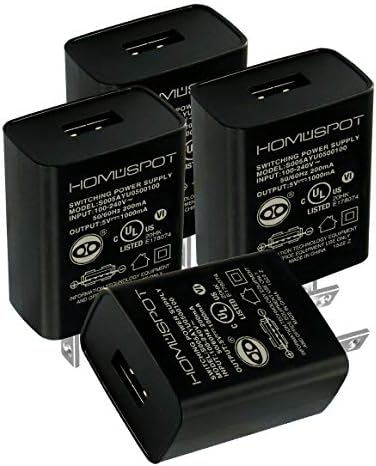 Universal USB Wall Charger 4-Pack – UL-Listed 5 V 1 A Fast Charging Adapter for i Phone and Samsung Devices – Compact Travel Power Plug for Home and Office Use – Reliable Safety and Enhanced Compatibility
