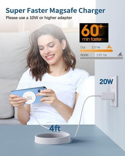 Magnetic Wireless Charger 15 W Dual Pack – High-Speed Mag Safe Charging Pad for i Phone 16/15/14 Series & Air Pods – Enhanced Stability with LED Indicator – Perfect for Nighttime Use and Seamless Device Compatibility