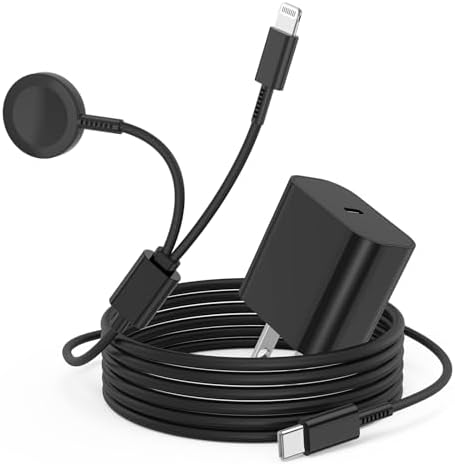 Revolutionary 2-in-1 USB C Magnetic Charger for Apple Devices – MFi Certified 20 W Fast Charge Cable with 6-ft Flexibility for Ultimate Convenience – Perfect Compatibility with Apple Watch Series 8/7/SE/6/5/4/3/2/1 and i Phone 14/13/12/11/XS – Your Premium Solution for Rapid Power Delivery on the Go