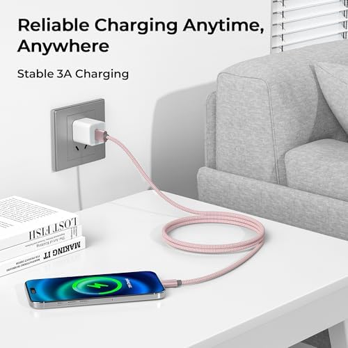 Premium Car Play Charging Cable Set for i Phone 16/15 Pro Max – 3-Pack (3.3 FT, 6.6 FT, 10 FT) USB A to USB C – Fast Data Transfer & Durable Design for i Pad Pro, Air Pods, Galaxy S24/S23/S22 & More – Enhanced Compatibility for Effortless Connectivity and Navigation